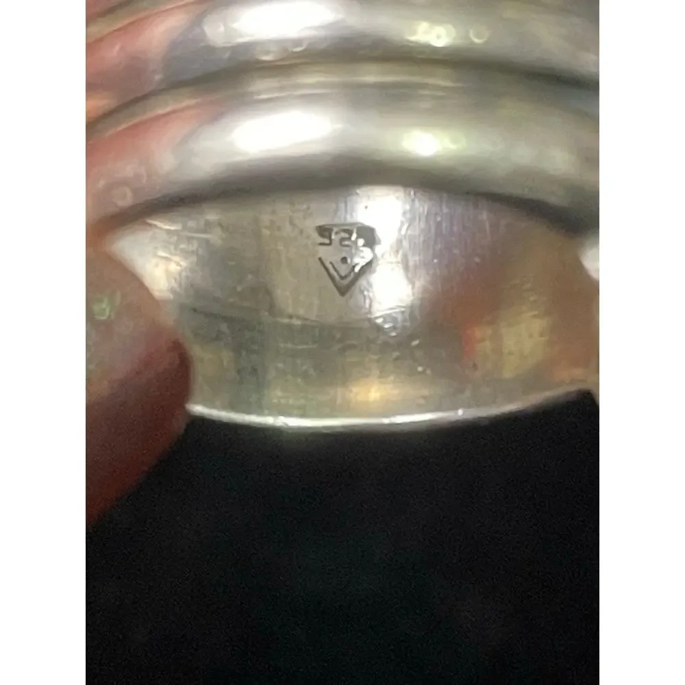 EUC - Retired Silpada Smokey Quartz Ribbed Band Sterling Silver Ring